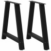 Patas de mesa de centro forma A 2uds acero negro 70x(72-73) cm